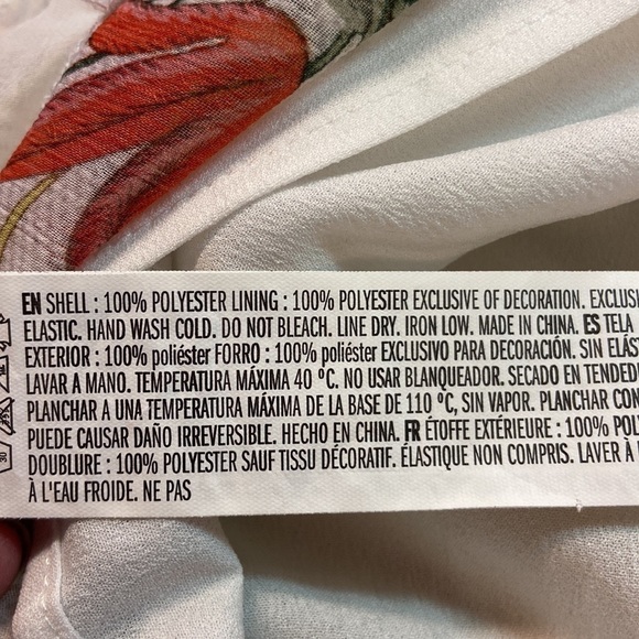 Endless Rose Floral Ruffle Off Shoulder Bishop Sheer 2 Tiers Elastic Waistband - Picture 14 of 15